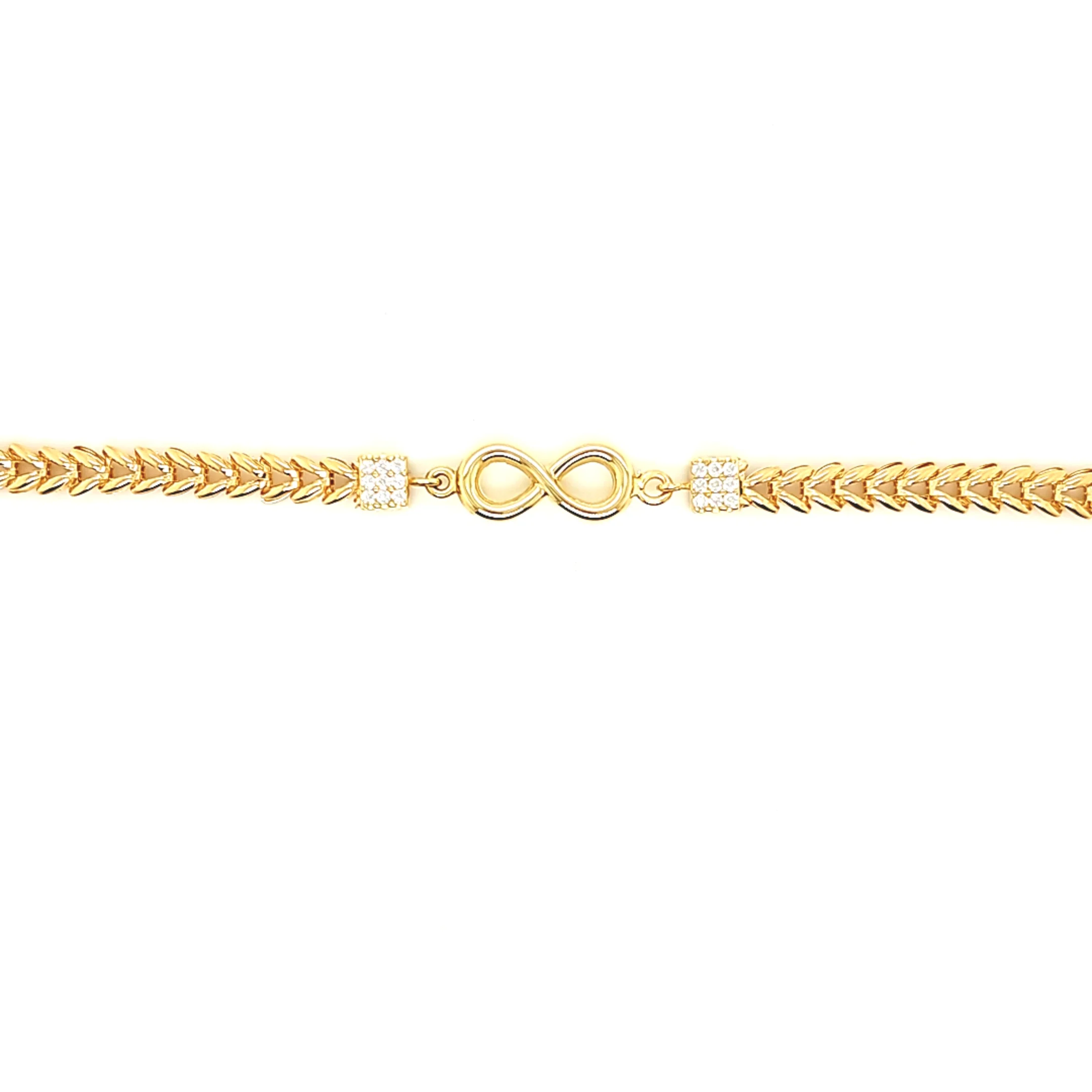 14K Gold | Armband ID-Band mit Zirkonia und Infinity - Image 2