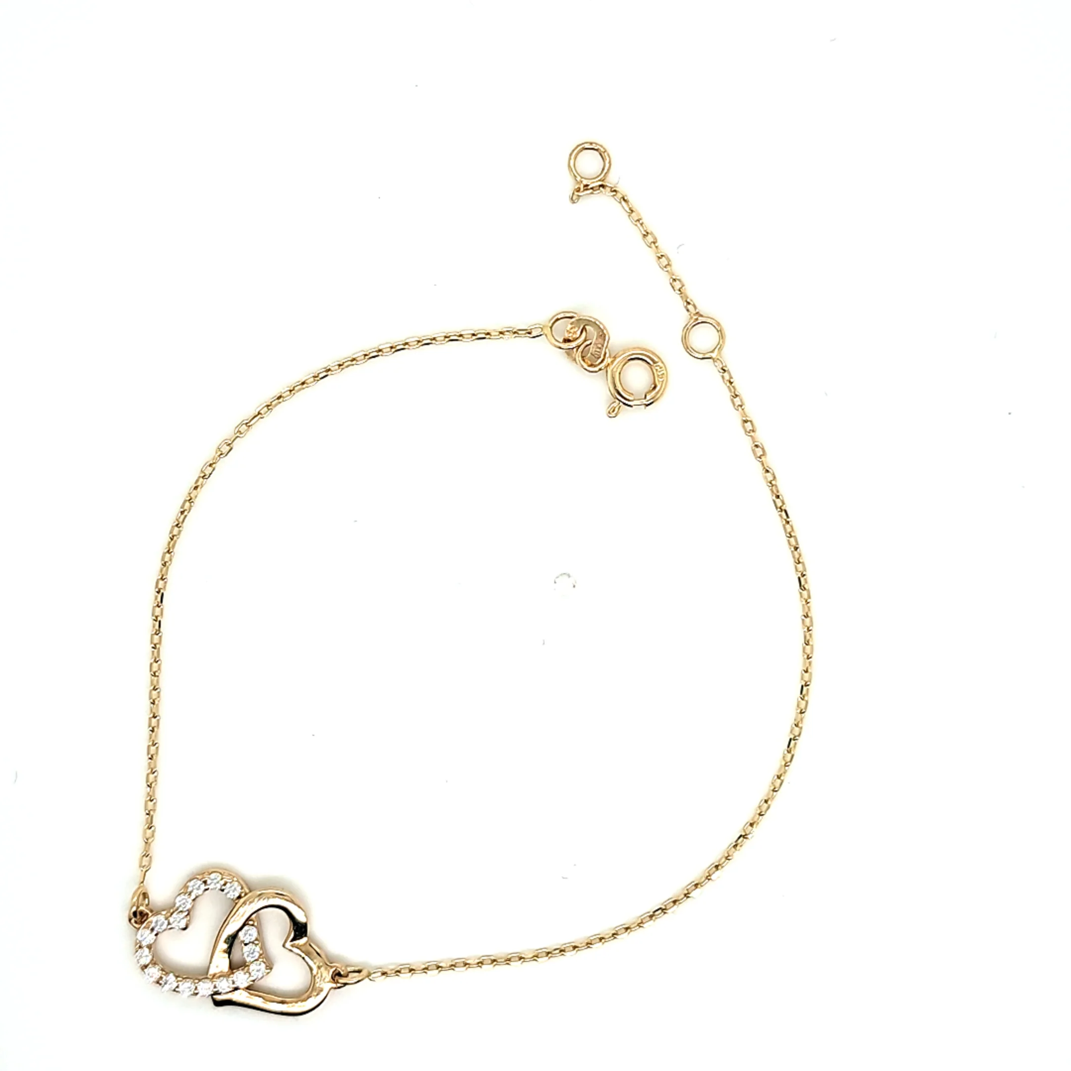 14K Gold | SET Armband und Halsketten mit Herz und Zirkonia - Image 2