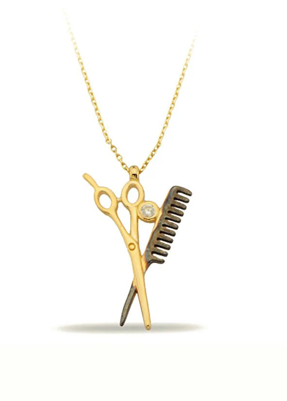 14K Gold | Halskette mit Friseur K1066