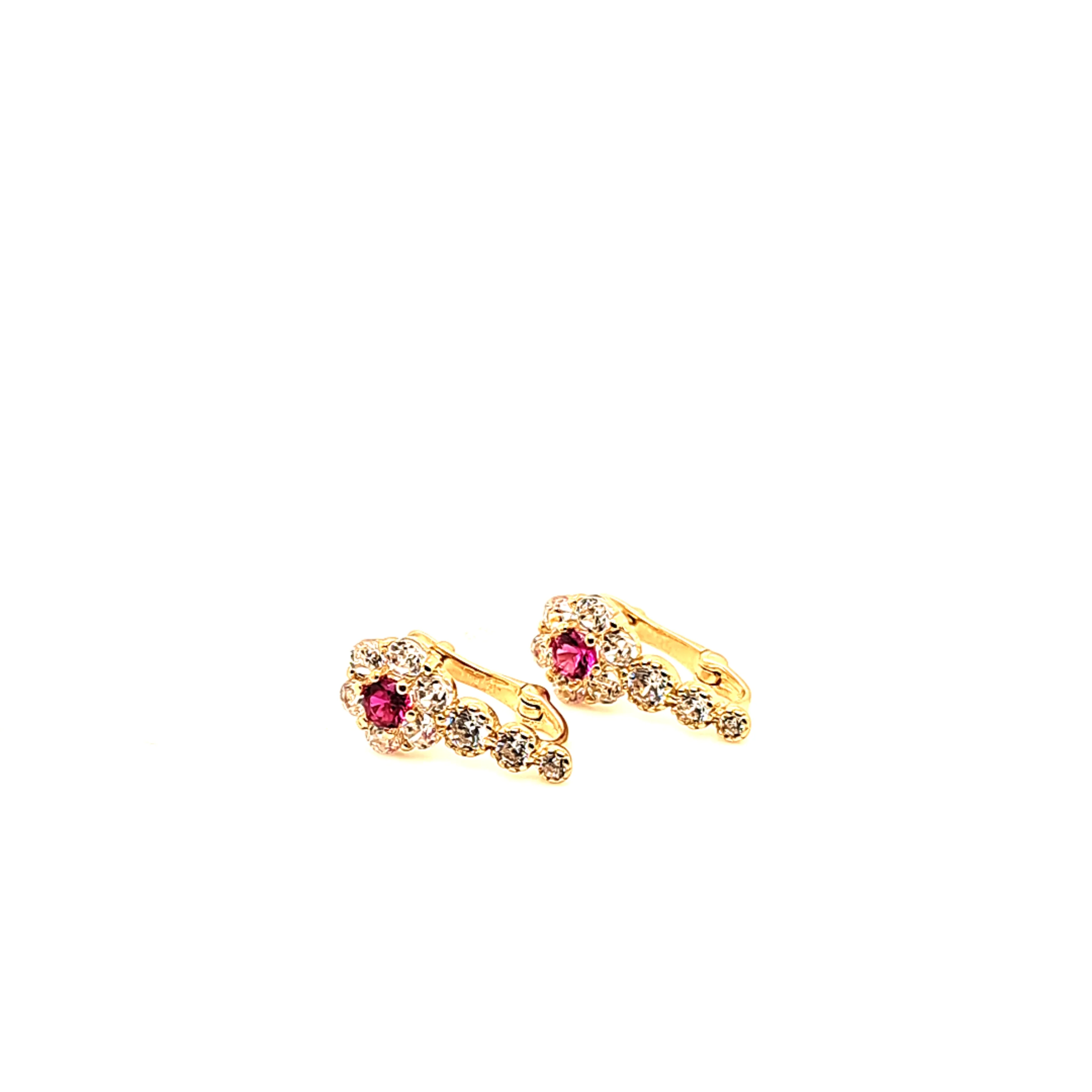 14K Gold | Ohrstecker Creole mit Zirkonia - Image 3