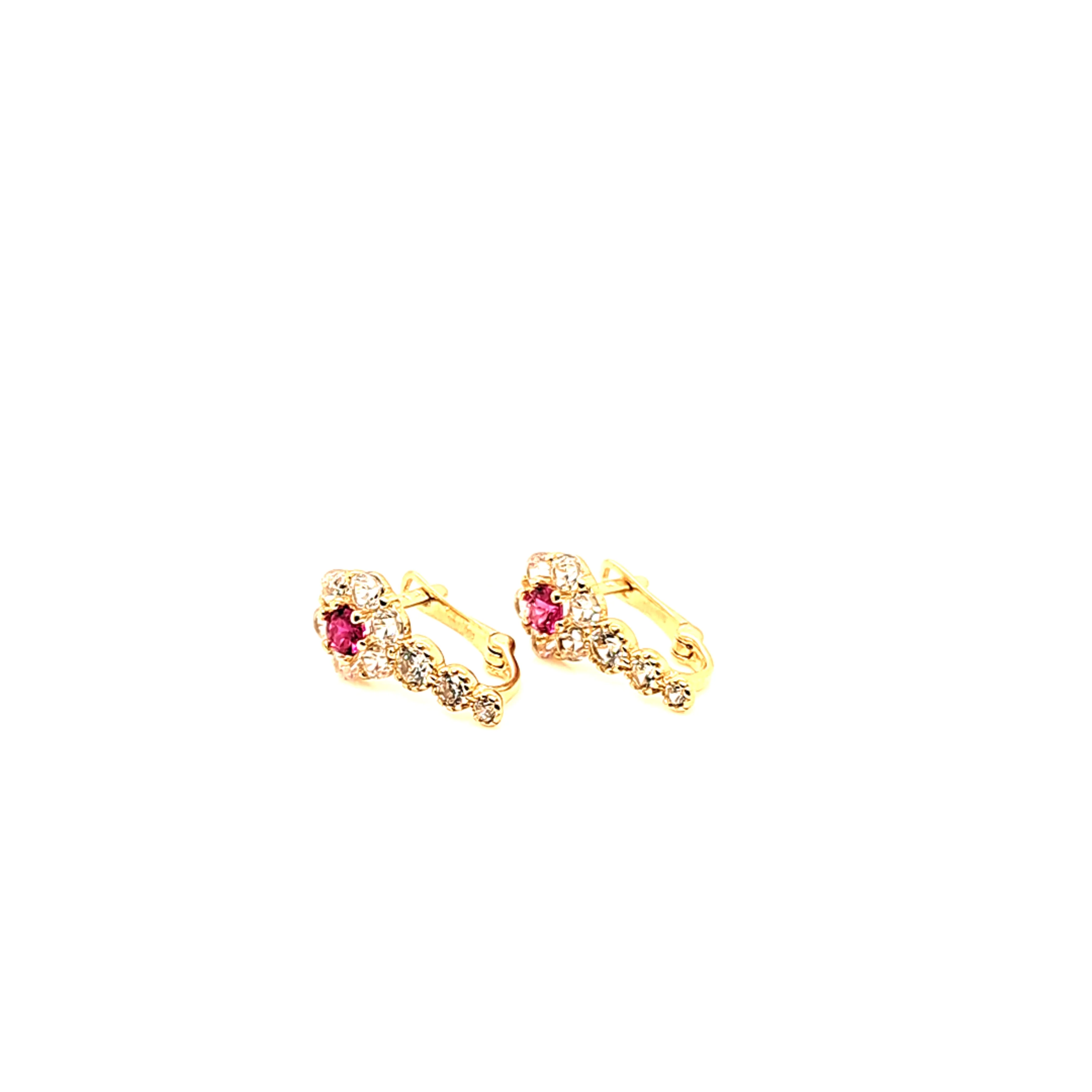 14K Gold | Ohrstecker Creole mit Zirkonia - Image 4