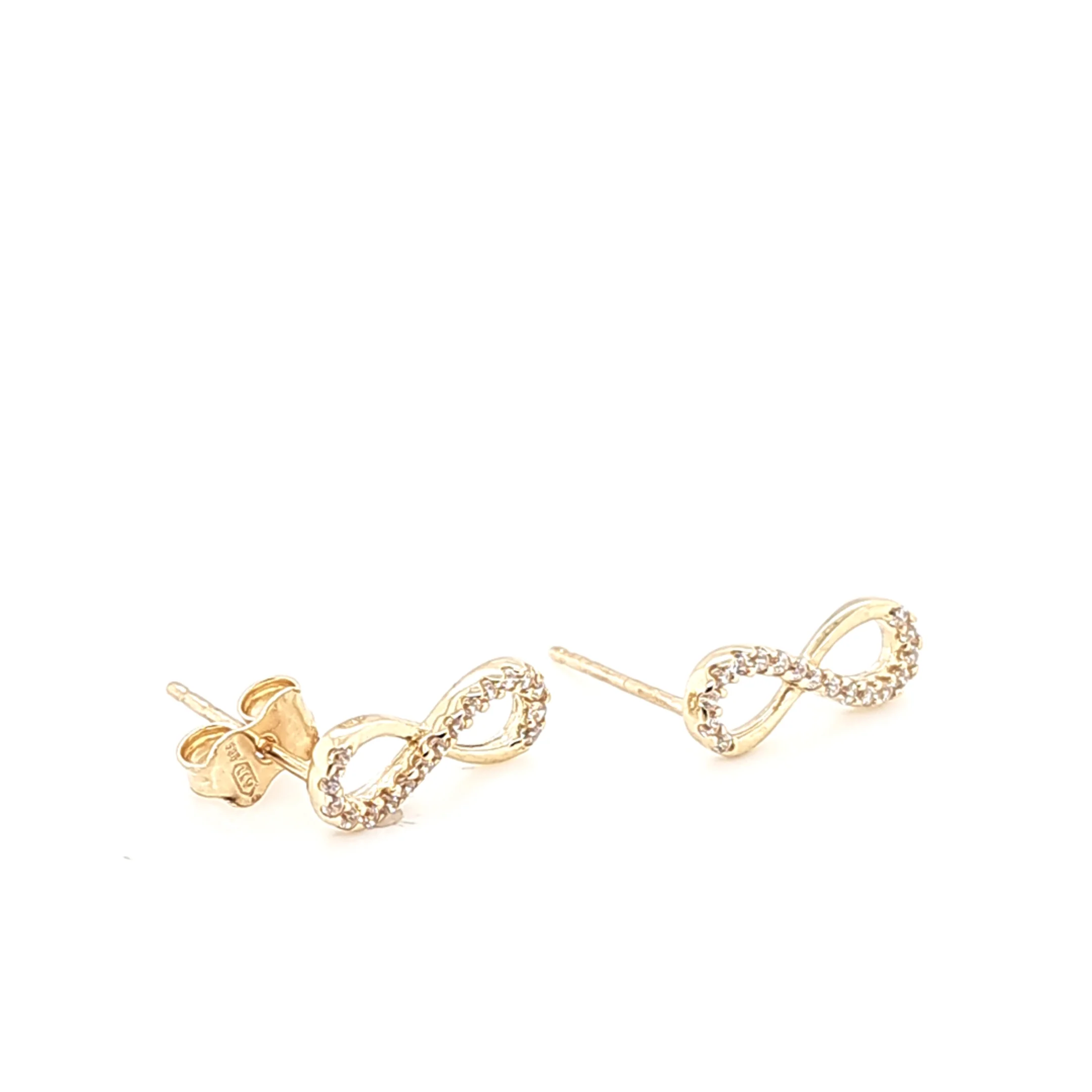 14K Gold | Ohrstecker mit Infinity und Zirkonia - Image 3