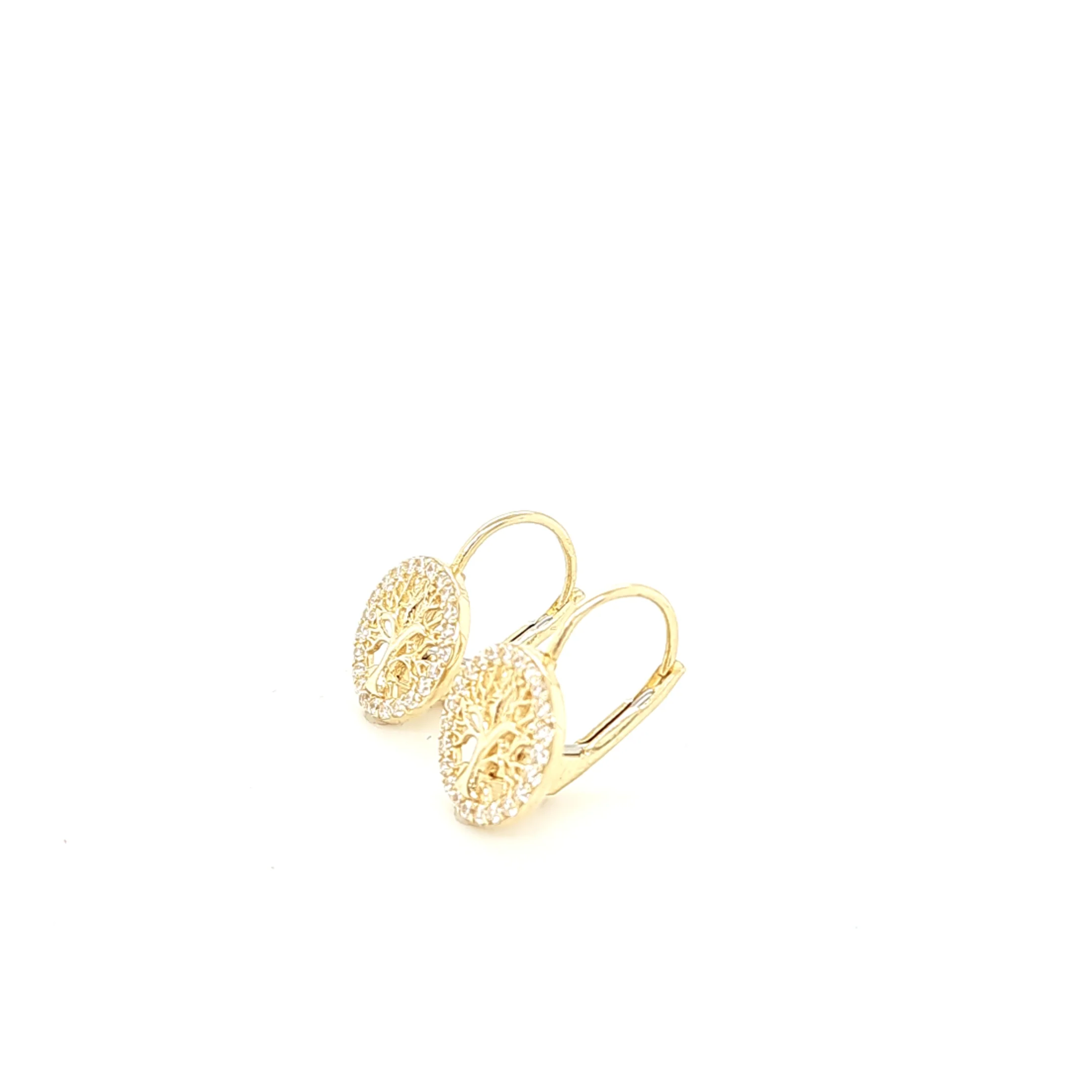 14K Gold | Ohrstecker mit LebensBaum und Zirkonia - Image 3