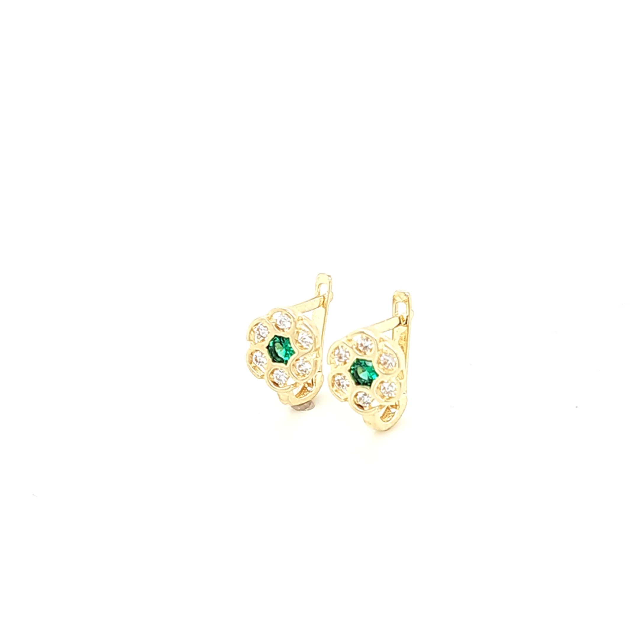 14K Gold | Ohrstecker Blume mit Zirkonia