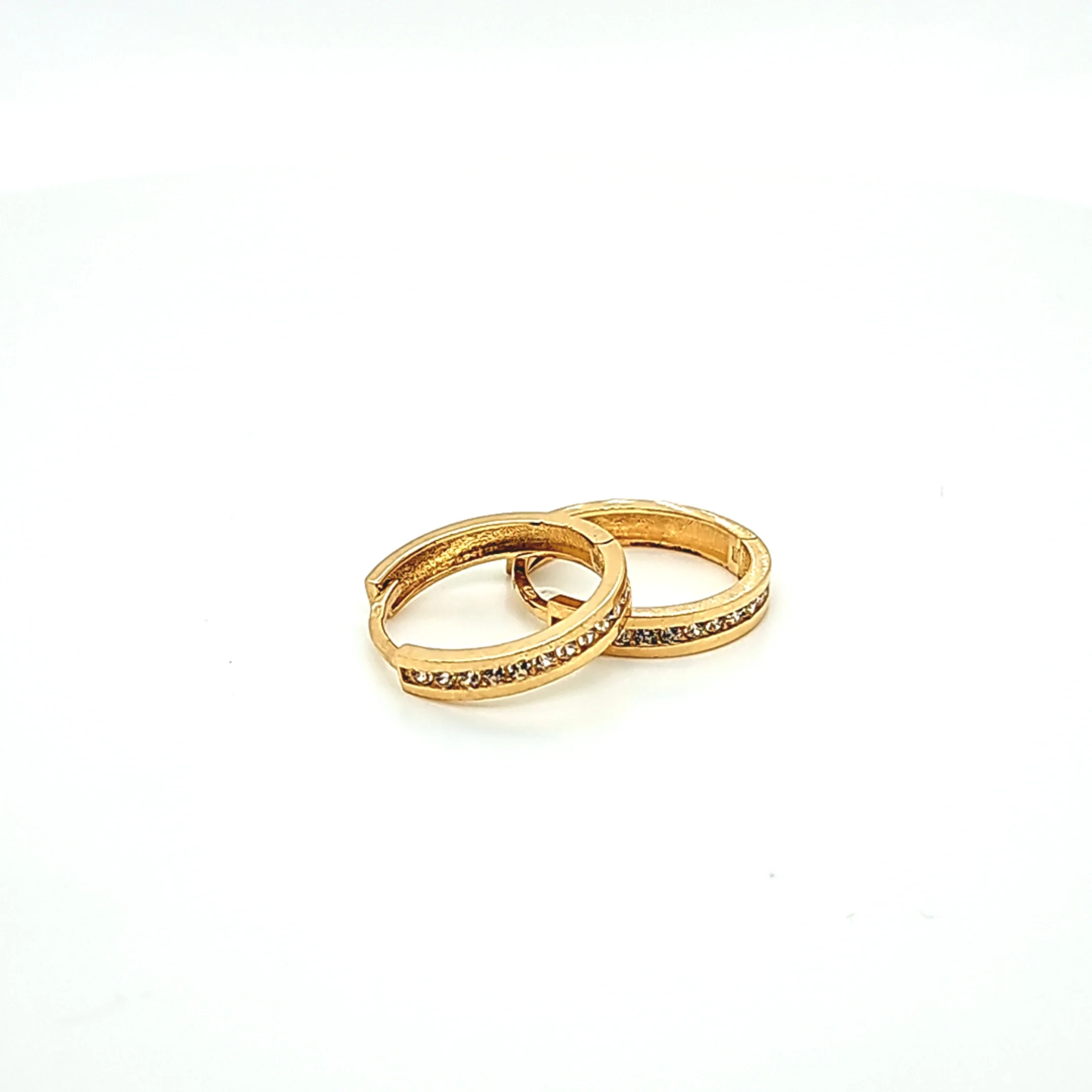 14K Gold | Ohrstecker Creole mit Zirkonia - Image 2