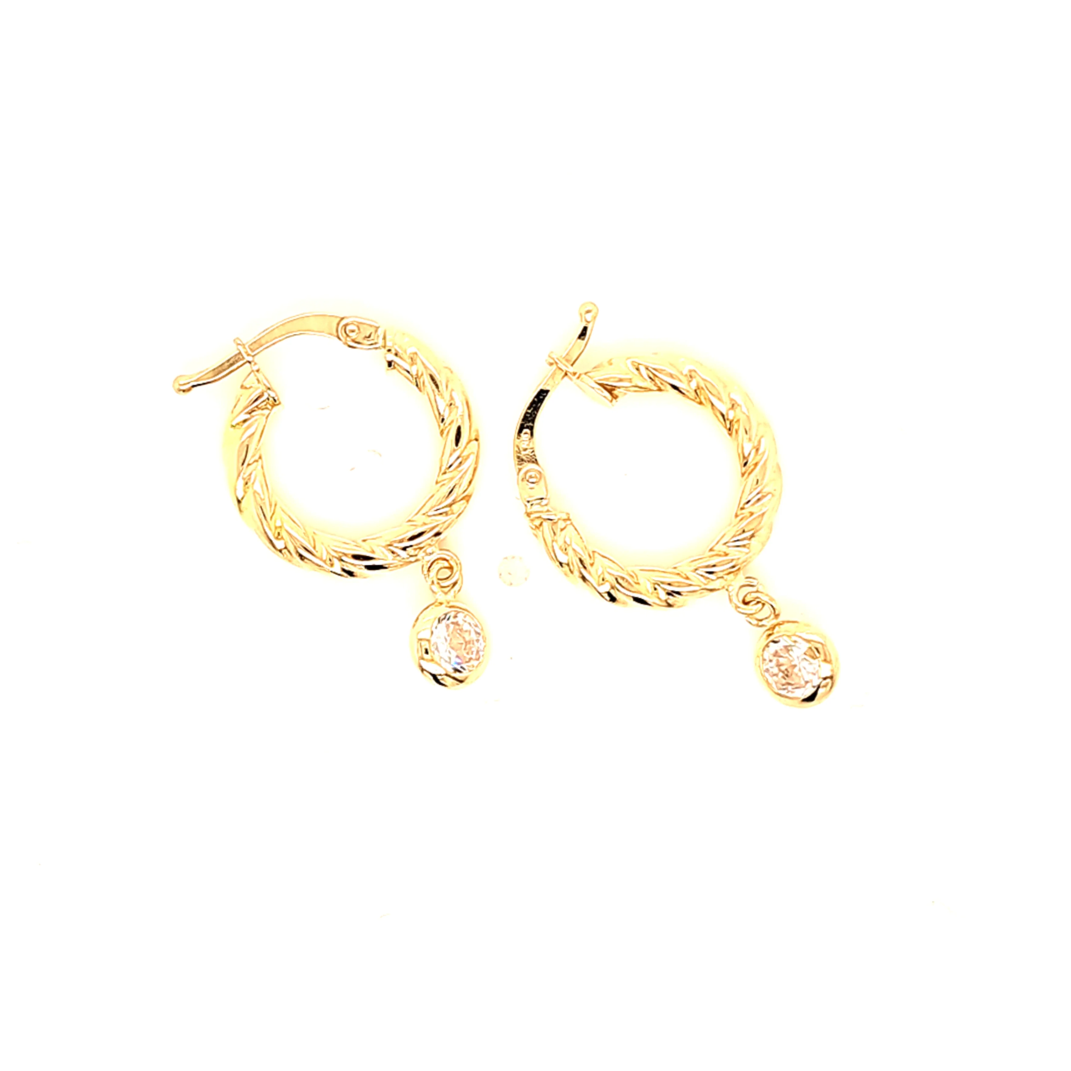 14K Gold | Ohrstecker Creole mit Zirkonia