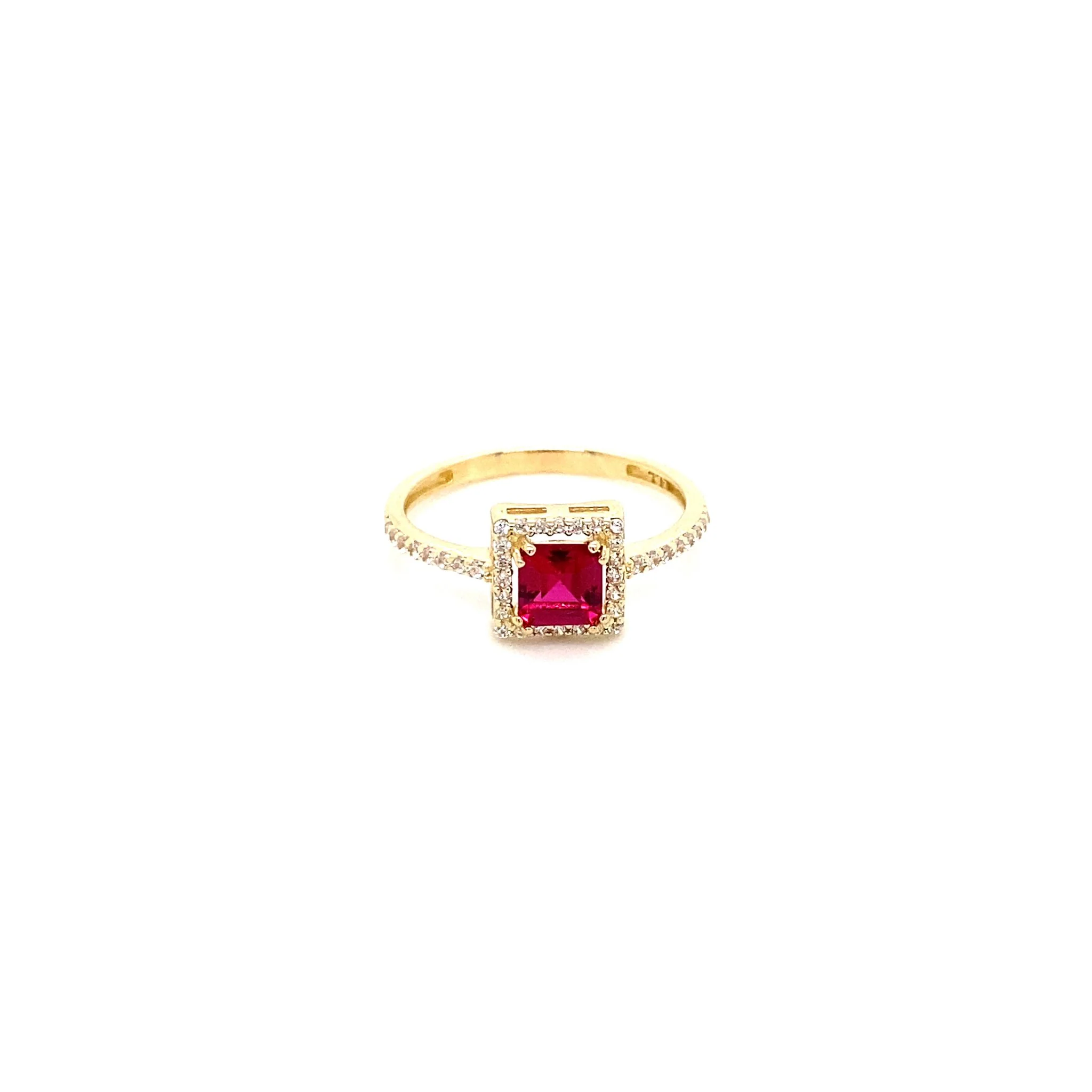 14K Gold | Quadratischer Funkelnder Strahlenkranz Ring - Image 5