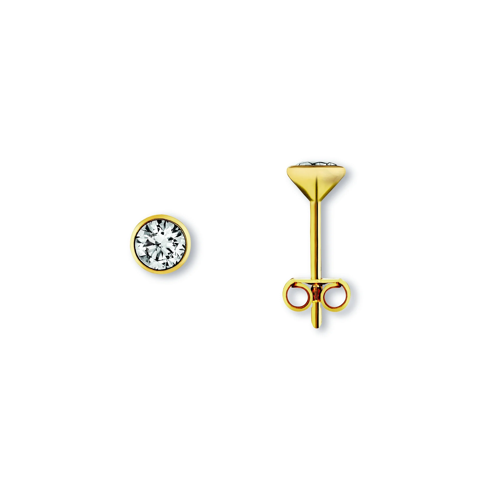 8K Gold | Ohrstecker Zarge Ø 4,0 mm Zirkonia