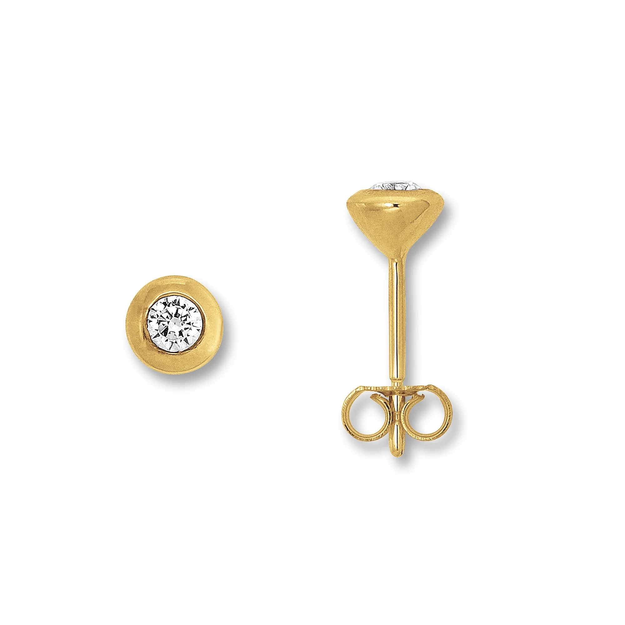 8K Gold | Ohrstecker Zarge Ø 4,8 mm Zirkonia