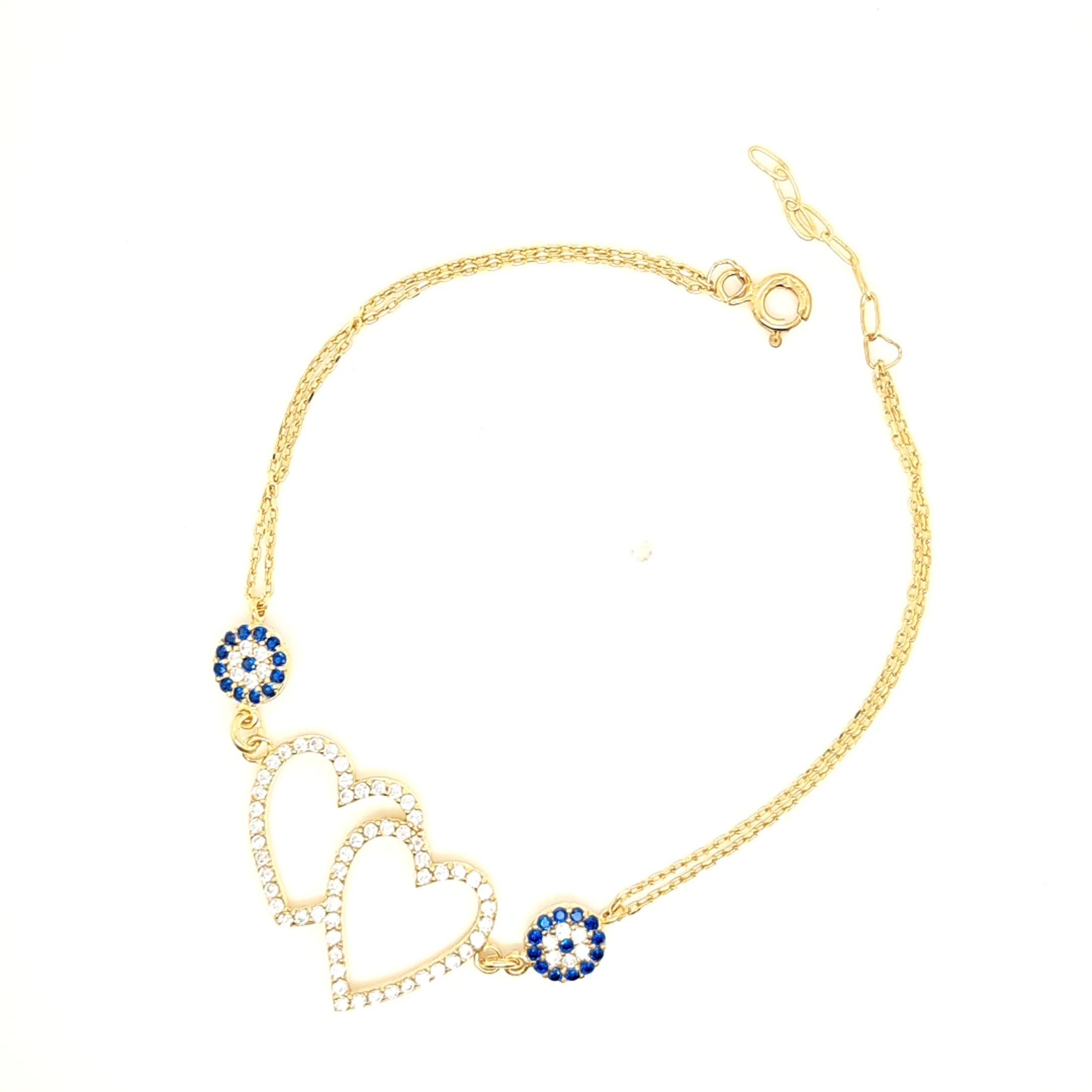 925 Silber |  Armband Herz mit Zirkonia und Nazar - Image 3