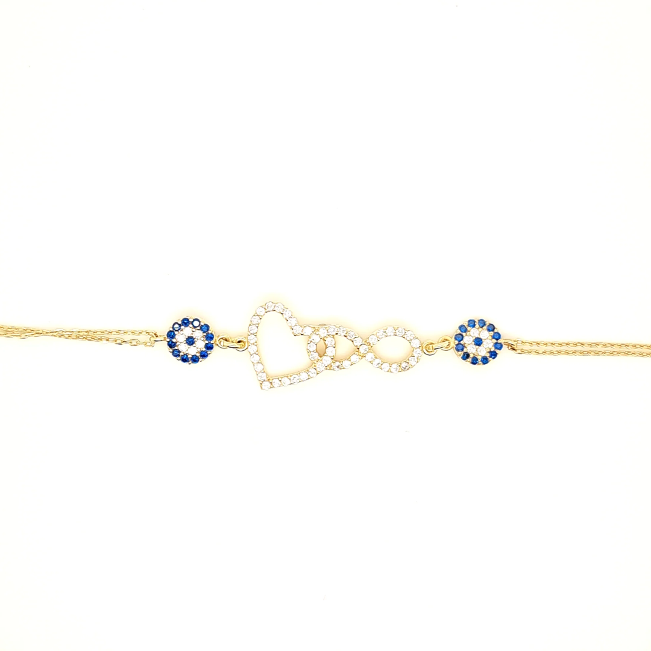 925 Silber | Armband mit Infinity und Love Nazar - Image 2