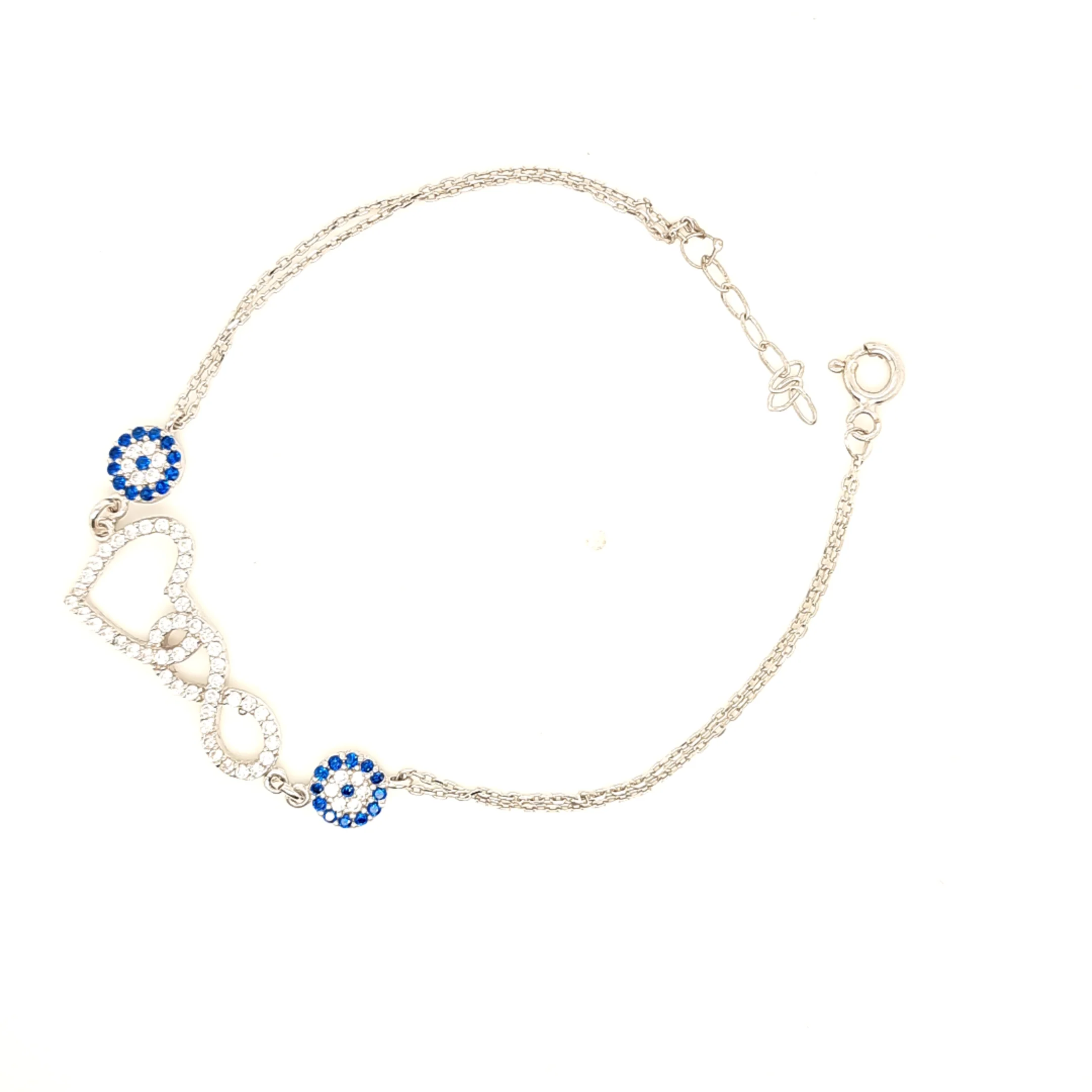 925 Silber | Armband mit Infinity und Love Nazar - Image 3