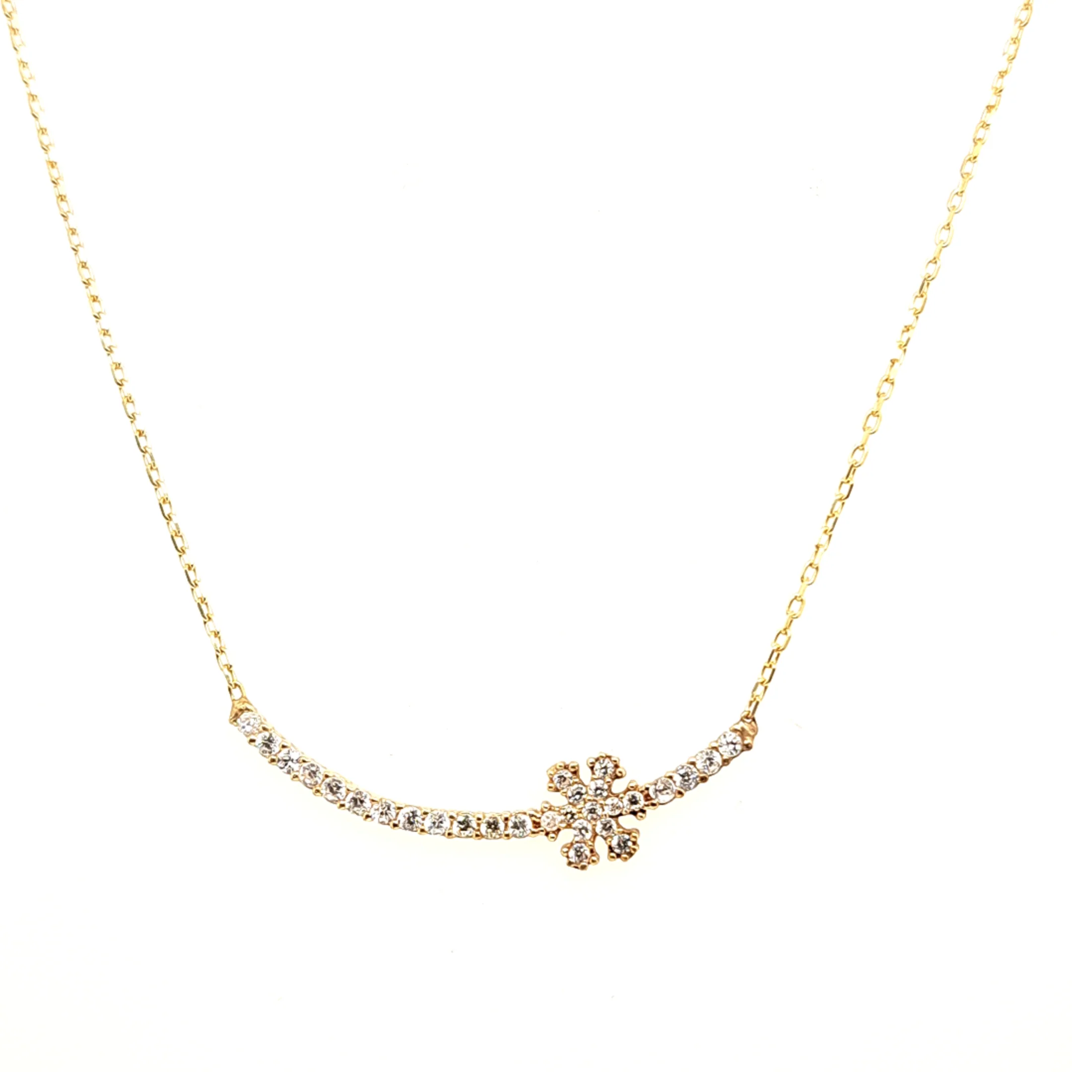 925 Silber |  Halskette Blueme mit Zirkonia - Image 2