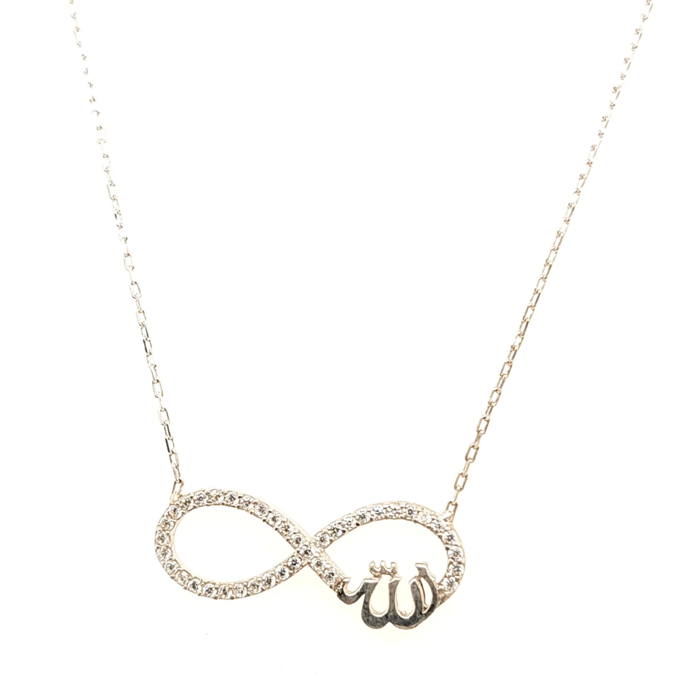 925 Silber |  Halskette Infinity mit Allah und Zirkonia - Image 2