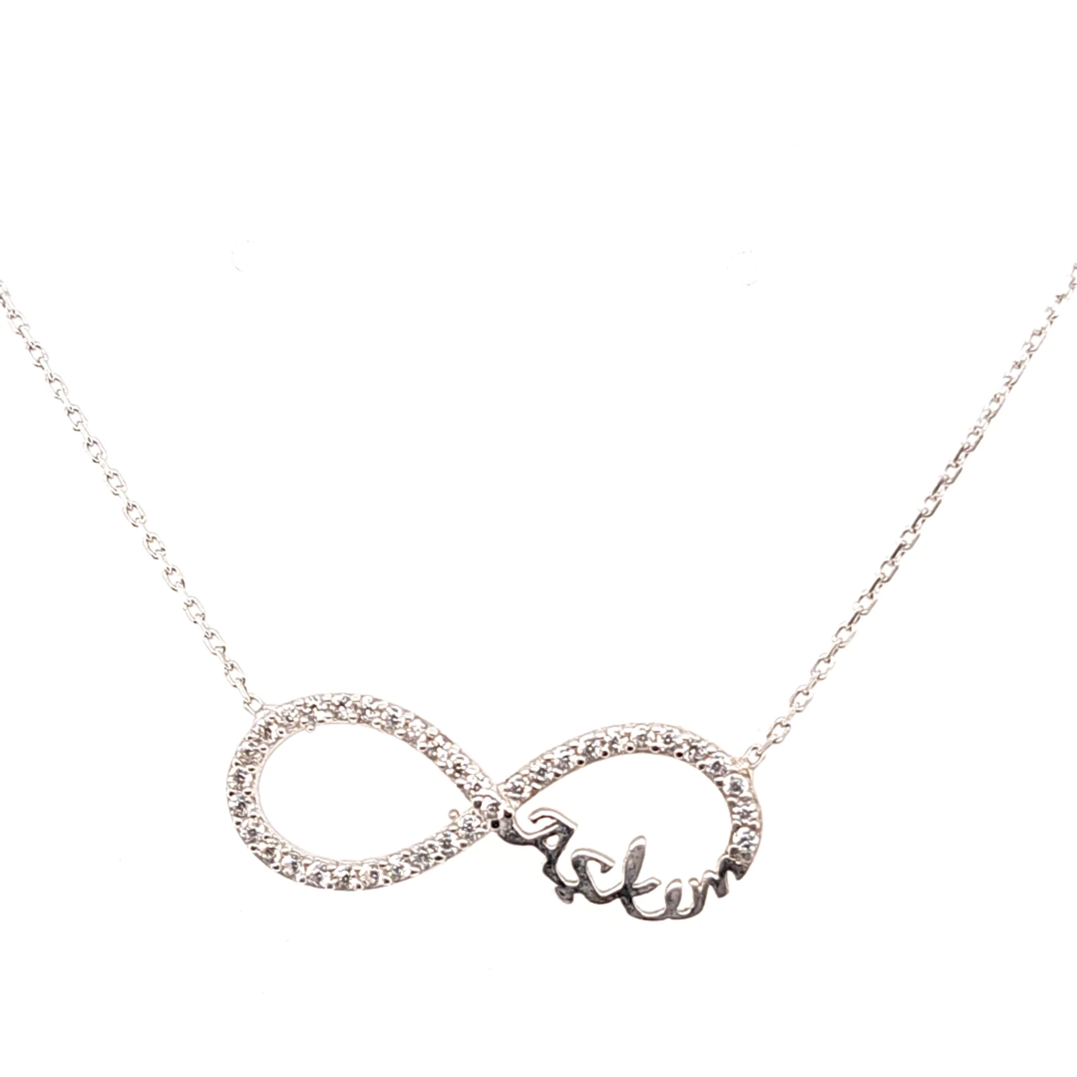 925 Silber |  Halskette Infinity mit Zirkonia und Askim - Image 2