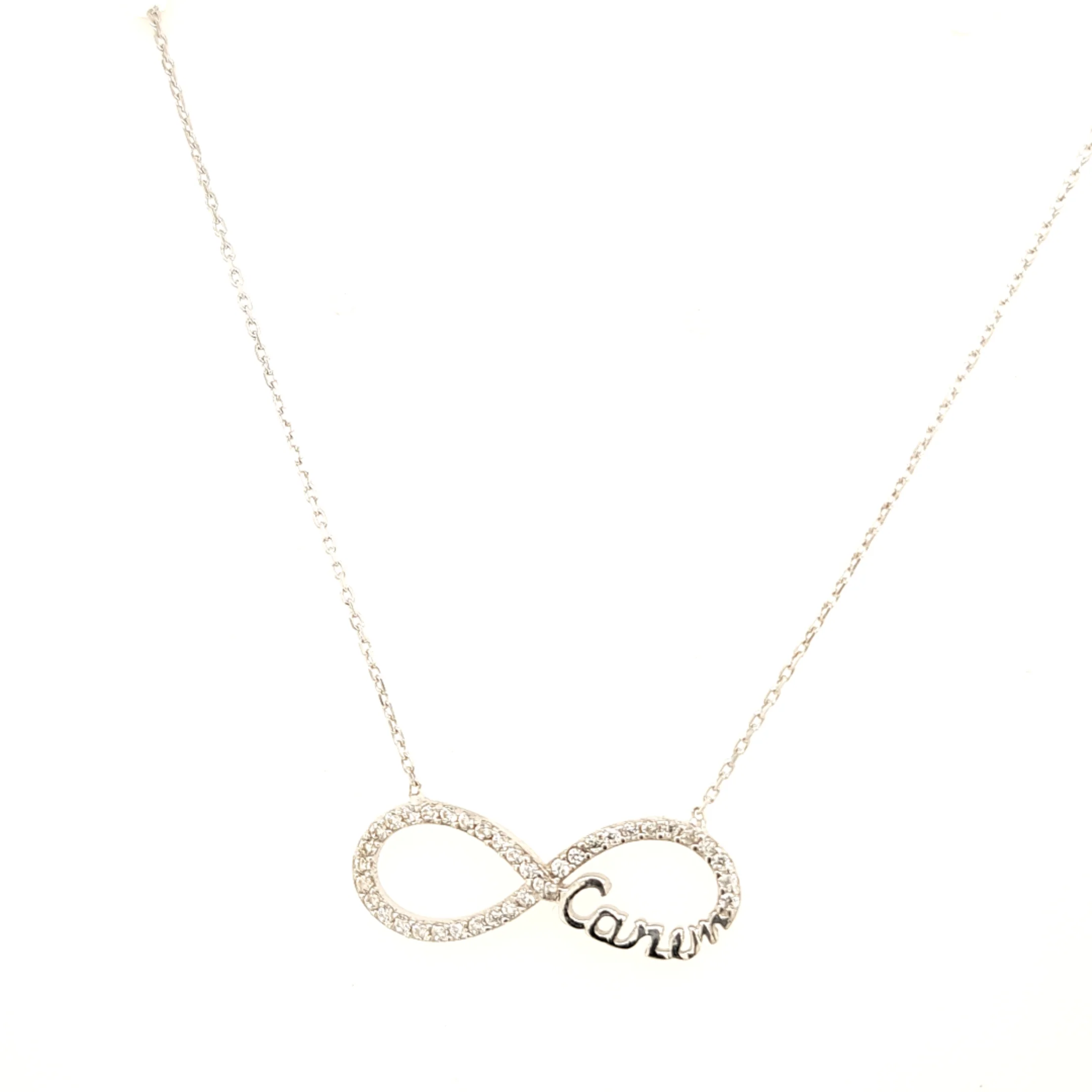 925 Silber |  Halskette Infinity mit Zirkonia und Canim - Image 2