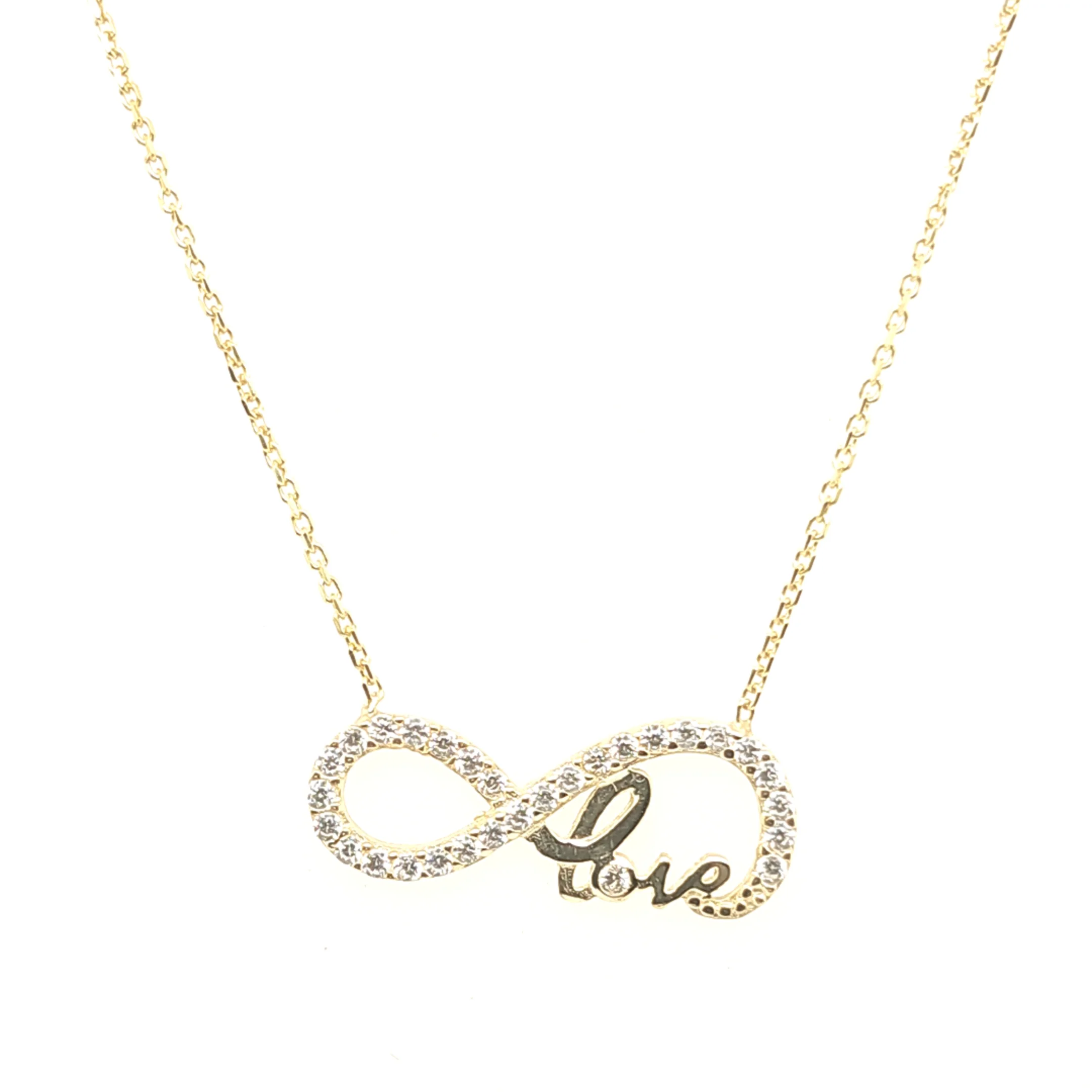 925 Silber |  Halskette Infinity mit Zirkonia und Love - Image 2