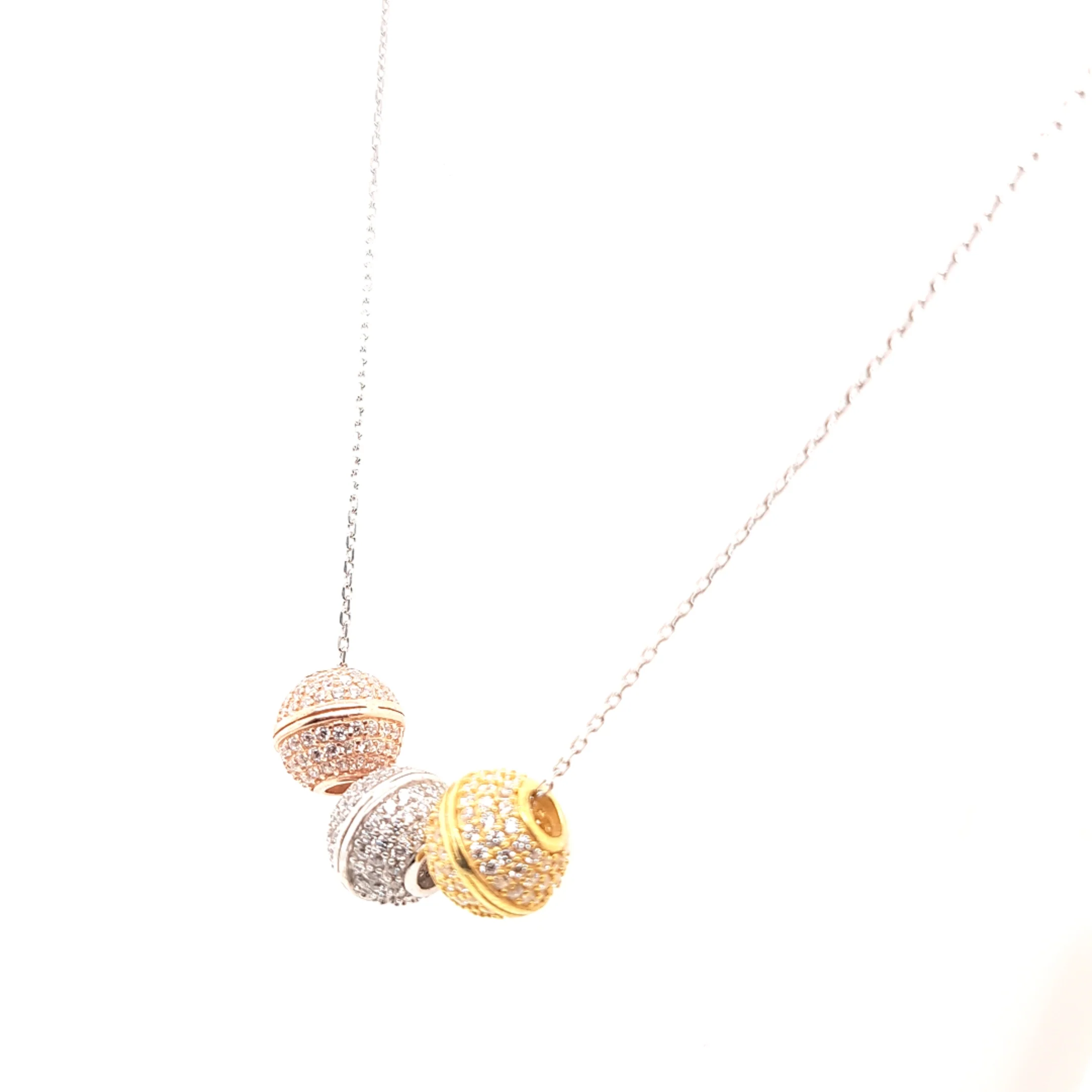 925 Silber |  Halskette Kugel mit Zirkonia - Image 2