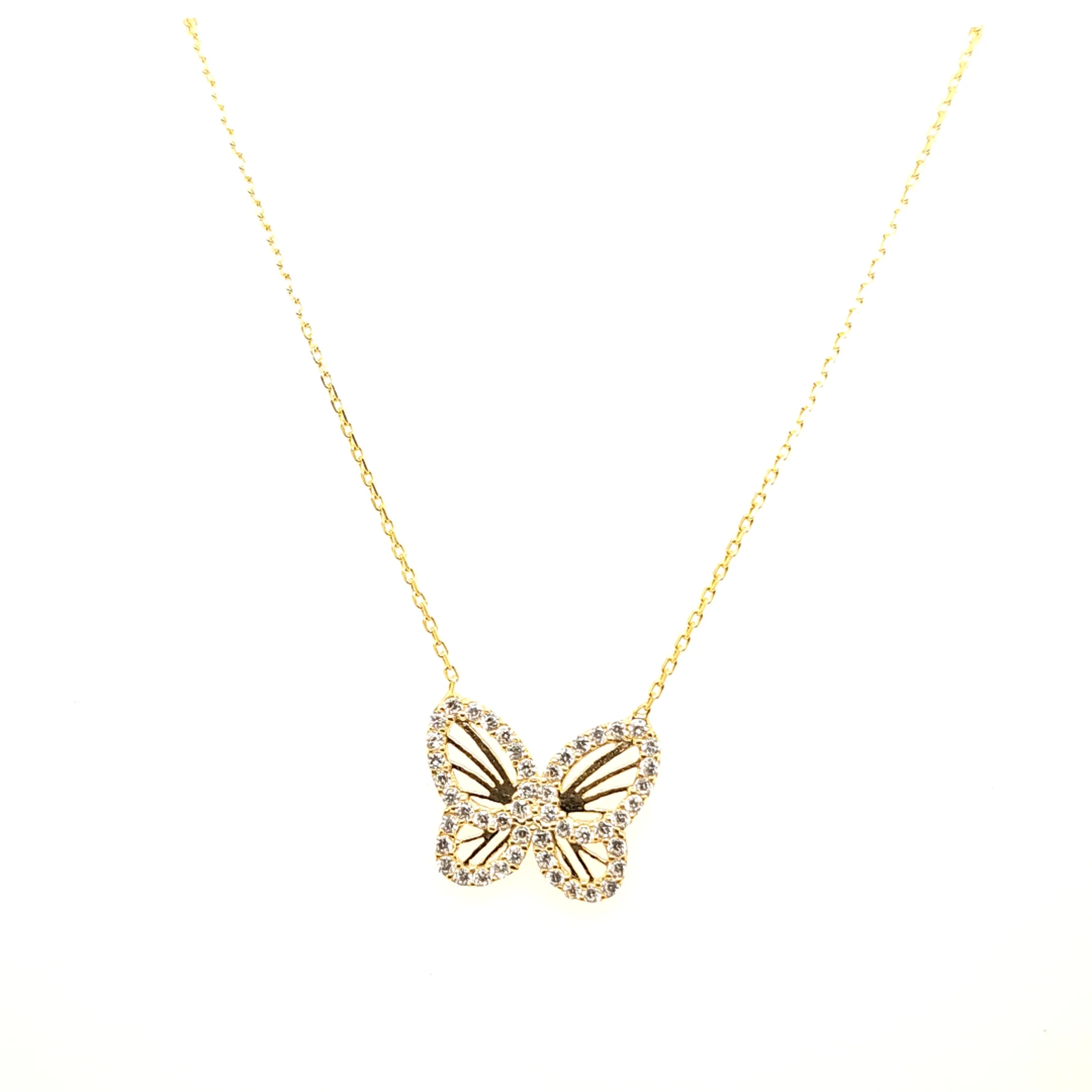 925 Silber | Halskette Schmetterling mit Zirkonia