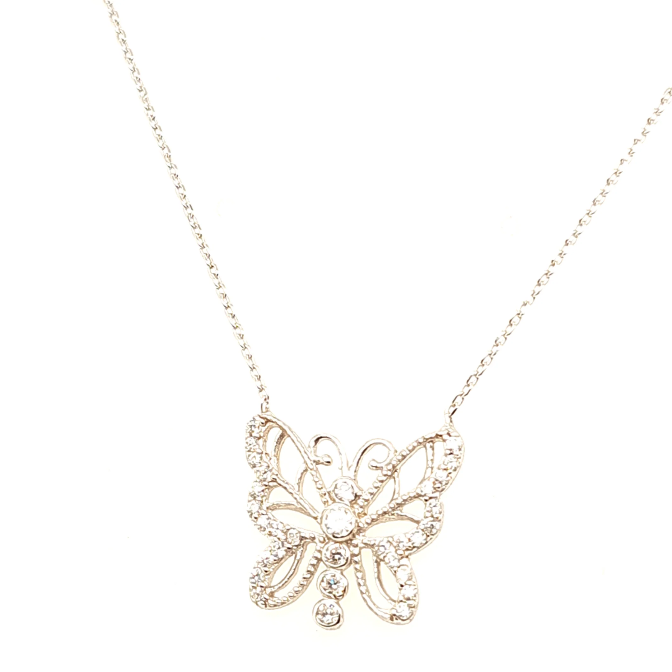 925 Silber | Halskette Schmetterling mit Zirkonia - Image 2