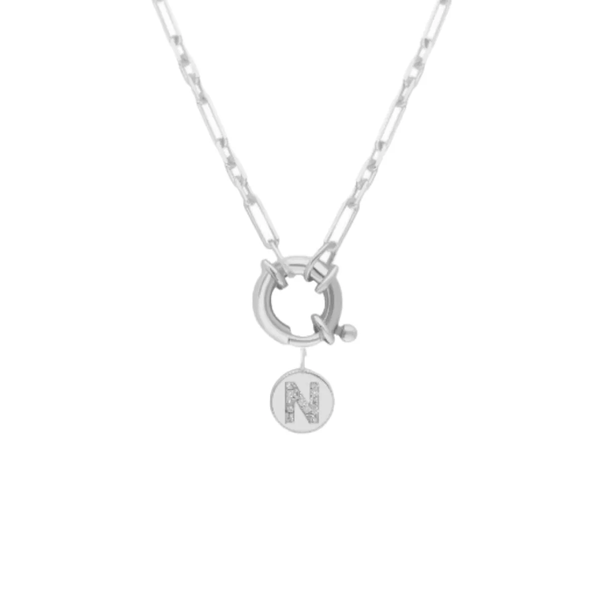 Chain PlÀttchen Zirkonia Buchstaben Halskette - Image 2
