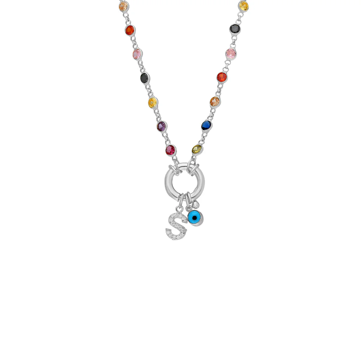 Rainbow Buchstaben Halskette mit Nazar - Image 2