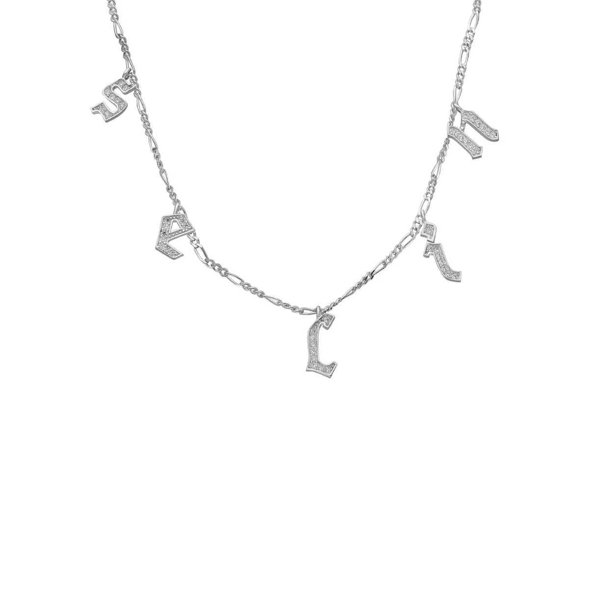 Chocker Namenskette mit Zirkonia Gothic - Image 2