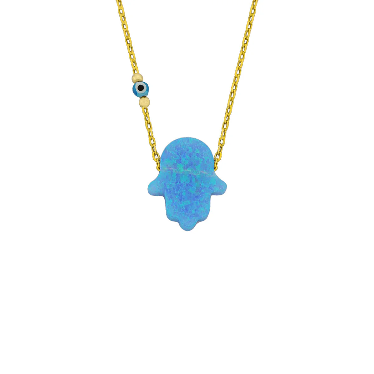 Fatimas Hand Opal Kette mit Nazar