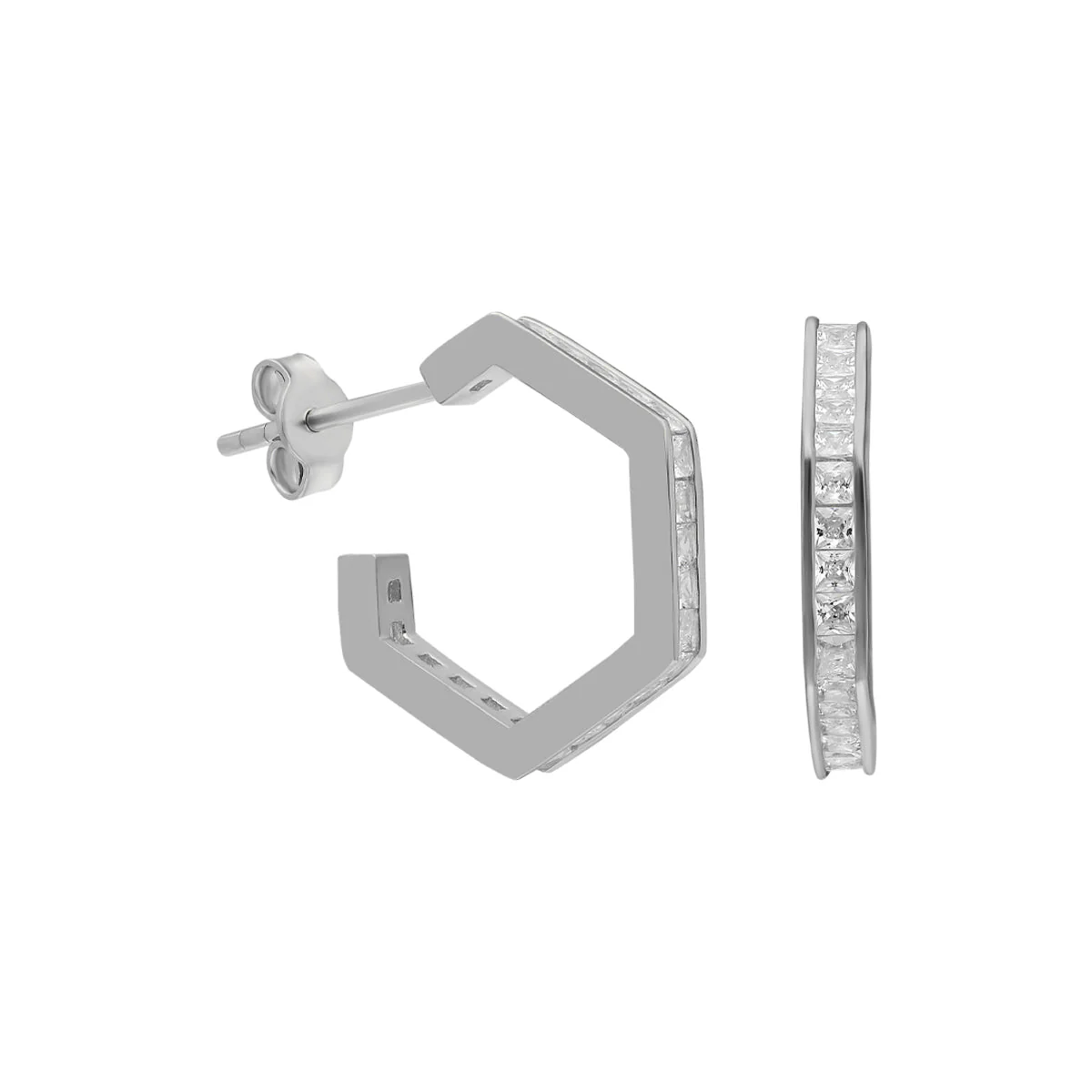 Fünfeckige Ohrring mit Zirkonia - Image 2