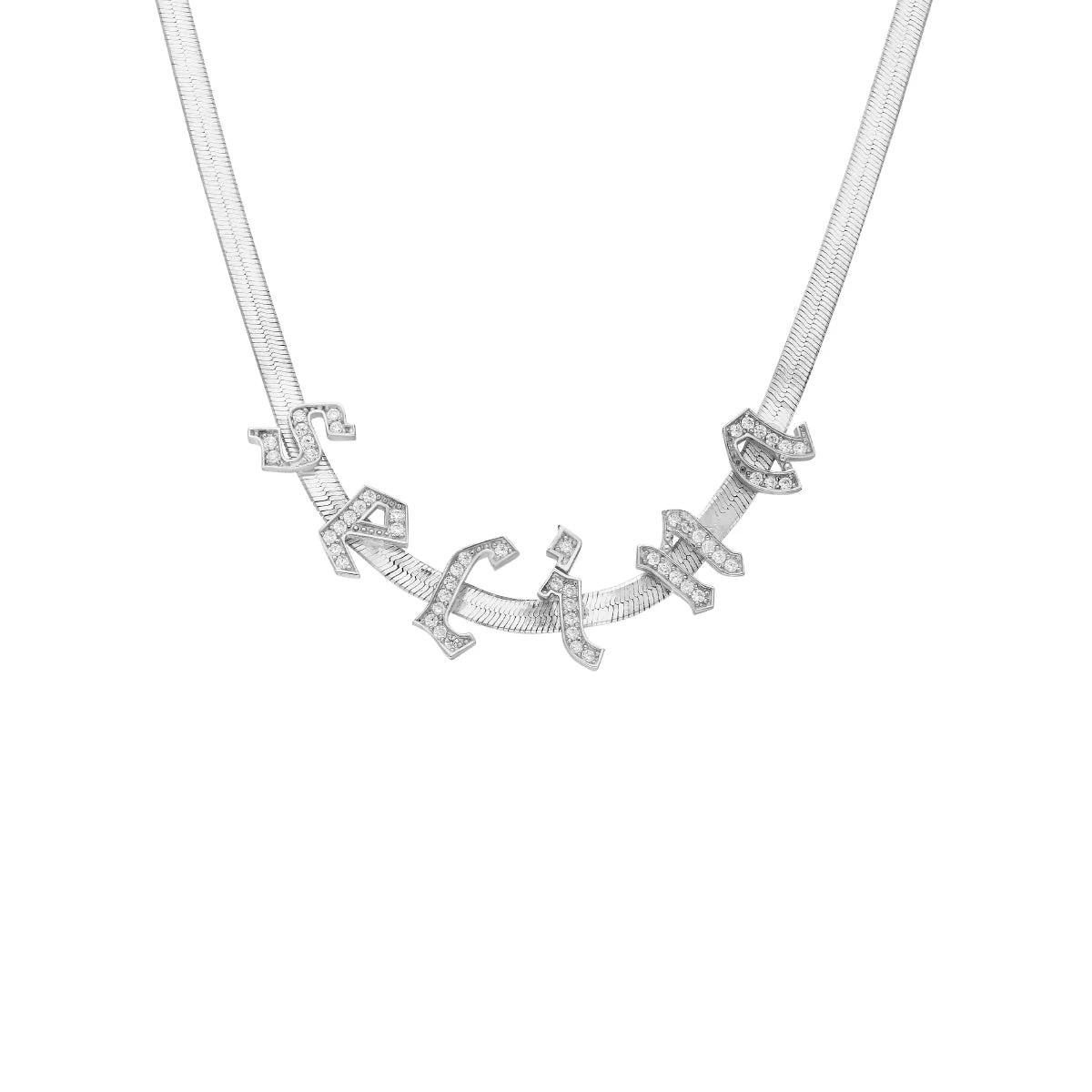 Gothic Zirkonia Buchstaben Snakekette - Image 2