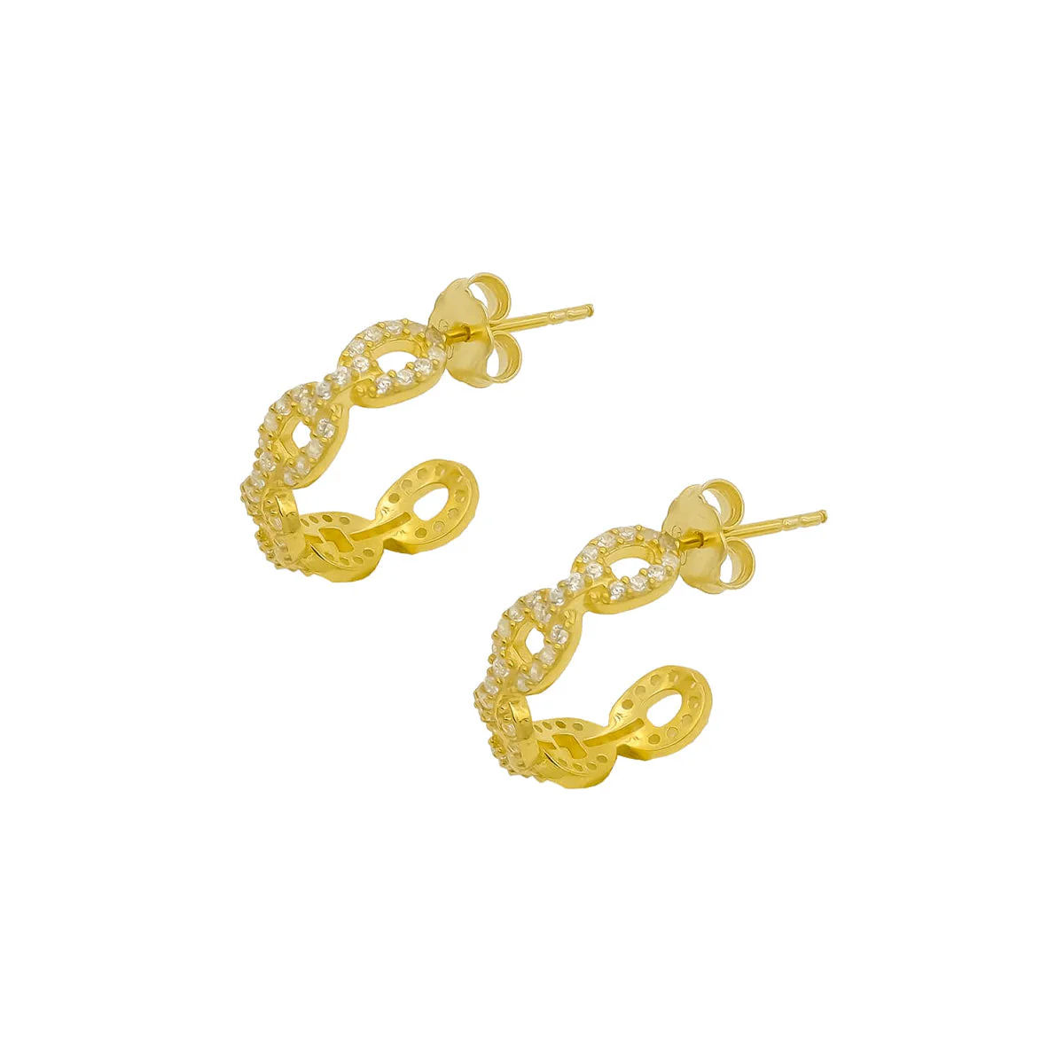 Zell Chain Design Zirkonia Ohrring