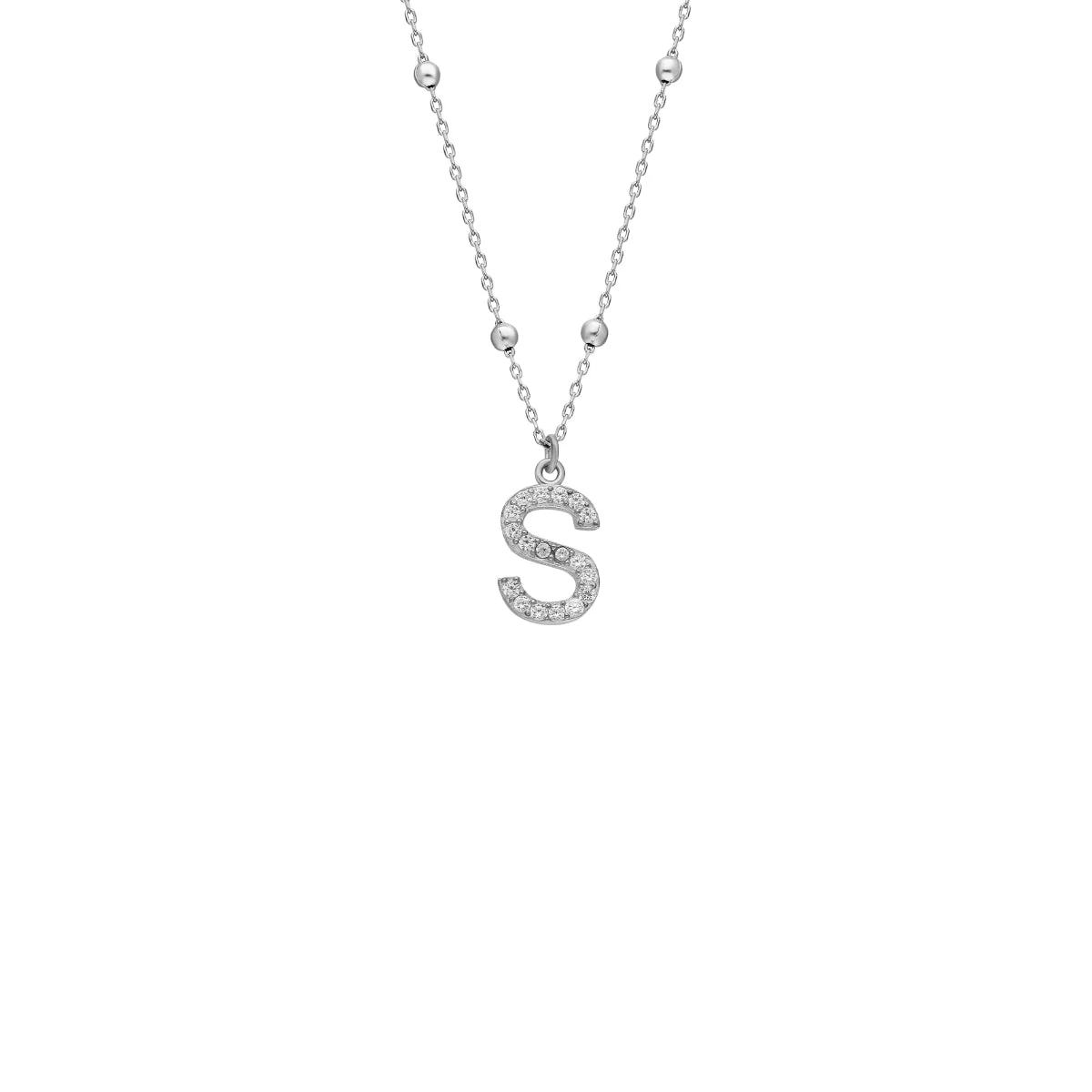 Zirkonia Vintage Letter Necklace - Image 2